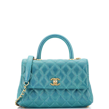 Chanel Coco Top Handle Bag Quilted Caviar Mini