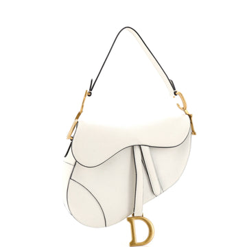 Christian Dior Saddle Handbag Leather Medium