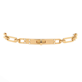 Hermes Kelly Chaine Bracelet 18K Yellow Gold with Diamonds Small