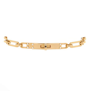 Hermes Kelly Chaine Bracelet 18K Yellow Gold with Diamonds Small