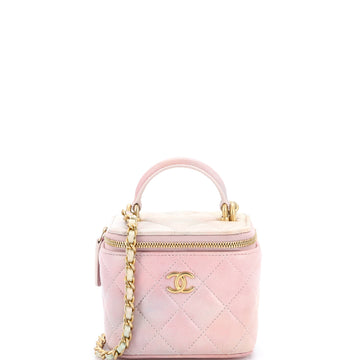 Chanel Classic Top Handle Vanity Case with Chain Quilted Lambskin Mini