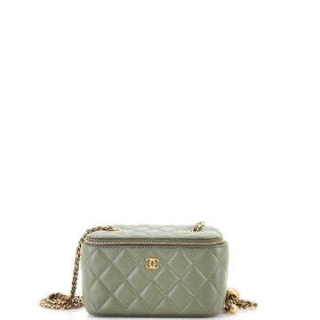 Chanel Pearl Crush Vanity Case with Chain Quilted Lambskin Small
