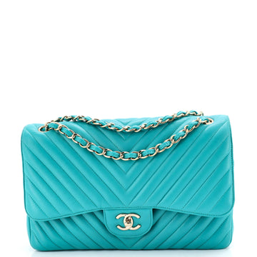 Chanel Classic Double Flap Bag Chevron Lambskin Jumbo