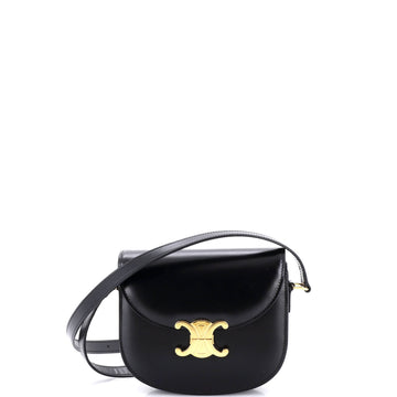 Celine Triomphe Besace Clea Flap Bag Leather