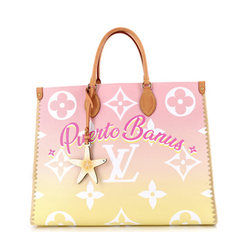 Louis Vuitton OnTheGo Tote Limited Edition Cities By The Pool Monogram Giant with Raffia GM
