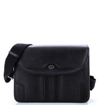 Gucci Interlocking G Flap Messenger Bag Leather
