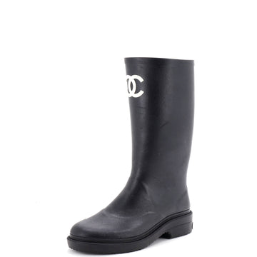 Chanel Caoutchouk CC High Rain Boots Rubber
