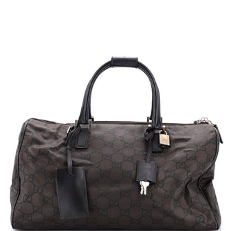 Gucci Vintage Weekender Bag GG Nylon Medium