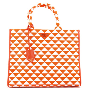 Prada Symbole Shopper Tote Jacquard Large