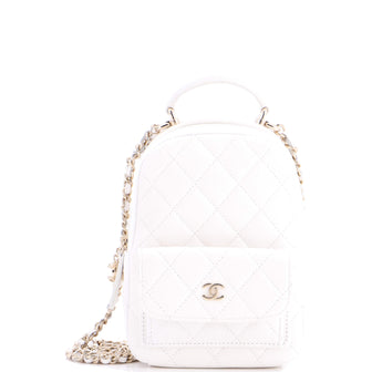 Chanel Classic CC Chain Pocket Backpack Quilted Caviar Mini