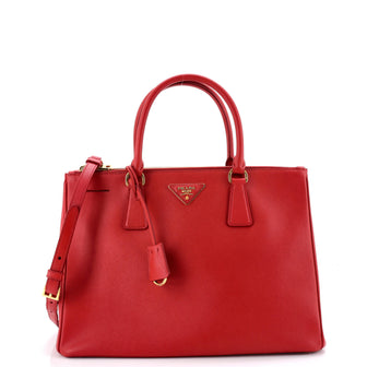 Prada Double Zip Lux Tote Saffiano Leather Medium
