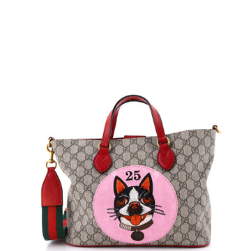 Gucci Convertible Soft Tote GG Coated Canvas with Applique Small