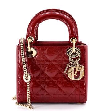 Christian Dior Lady Dior Chain Bag Cannage Quilt Patent Mini