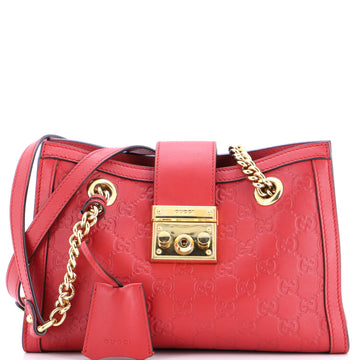 Gucci Padlock Chain Tote Guccissima Leather Small