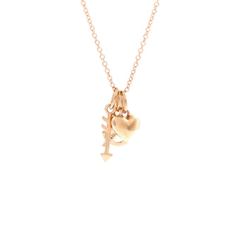 Tiffany & Co. Love & Heart Arrow Pendant Necklace 18K Rose Gold