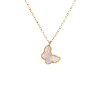 Van Cleef & Arpels Sweet Alhambra Butterfly Pendant Necklace 18K Yellow Gold and Mother of Pearl
