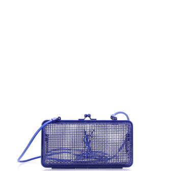 Saint Laurent Monogram Evening Cage Minaudiere Metal with Leather