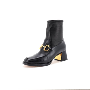 Gucci Women's Horsebit Sock Ankle Boots Leather