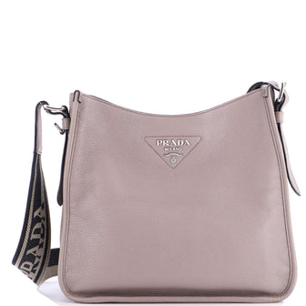Prada Logo Strap Crossbody Bag Vitello Daino Medium