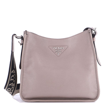 Prada Logo Strap Crossbody Bag Vitello Daino Medium