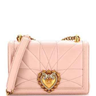 Dolce & Gabbana Devotion Full Flap Shoulder Bag Quilted Leather Small