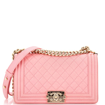 Chanel Boy Flap Bag Quilted Caviar Old Medium