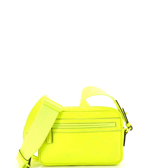 Gucci Front Zip Crossbody Bag GG Rubber Effect Leather Small