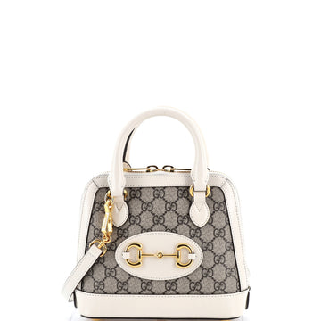 Gucci Horsebit 1955 Top Handle Bag GG Coated Canvas with Leather Mini