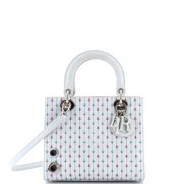 Christian Dior Lady Dior Bag Embroidered Leather with Applique Medium
