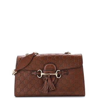Gucci Emily Chain Flap Bag Guccissima Leather Medium