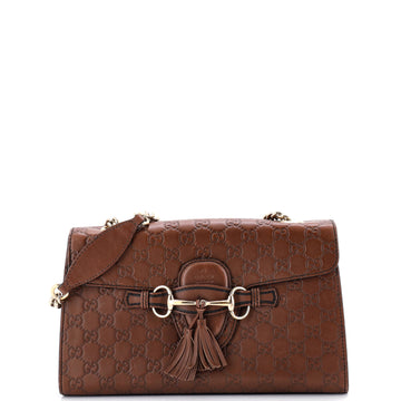 Gucci Emily Chain Flap Bag Guccissima Leather Medium