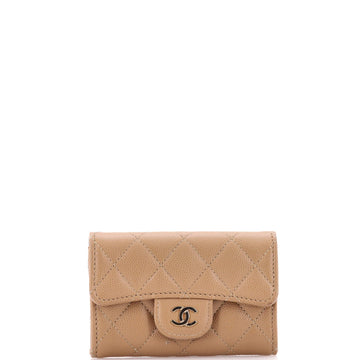 Chanel Classic Flap Card Case Quilted Caviar