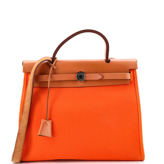 Hermes Herbag Zip Leather and Toile 31