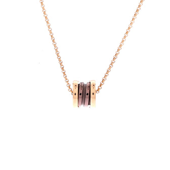 Bvlgari B.Zero1 Pendant Necklace 18K Rose Gold and Ceramic Mini
