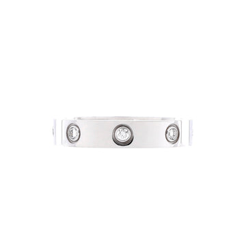 Cartier Love Wedding Band 8 Diamonds Ring 18K White Gold with Diamonds
