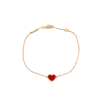 Van Cleef & Arpels Sweet Alhambra Heart Bracelet 18K Rose Gold with Carnelian