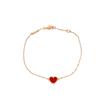 Van Cleef & Arpels Sweet Alhambra Heart Bracelet 18K Rose Gold with Carnelian