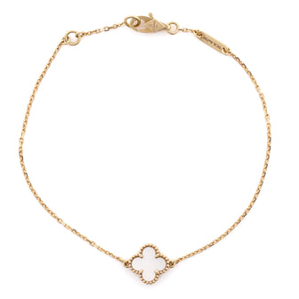 Van Cleef & Arpels Sweet Alhambra Bracelet 18K Yellow Gold and Mother of Pearl