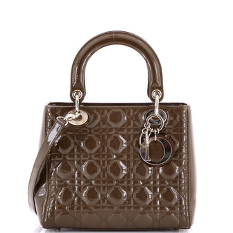 Christian Dior Lady Dior Bag Cannage Quilt Patent Medium