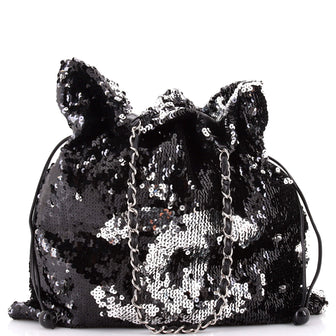 Chanel Summer Night Drawstring Tote Sequins Large
