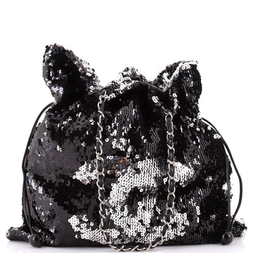 Chanel Summer Night Drawstring Tote Sequins Large