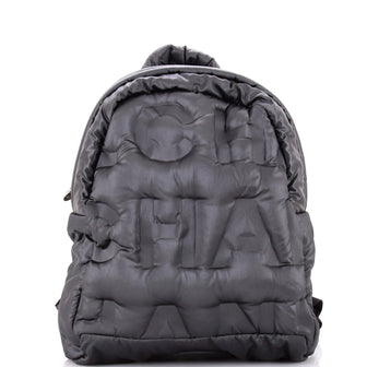 Chanel Doudoune Backpack Embossed Nylon Medium