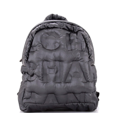 Chanel Doudoune Backpack Embossed Nylon Medium