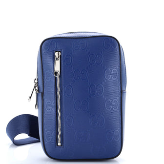 Gucci Sling Backpack GG Embossed Perforated Leather