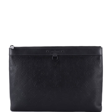Louis Vuitton Discovery Pochette Monogram Shadow Leather GM