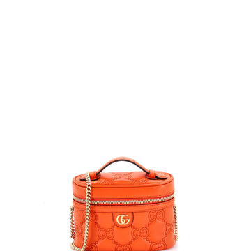 Gucci Top Handle Vanity Chain Bag GG Matelasse Leather Mini