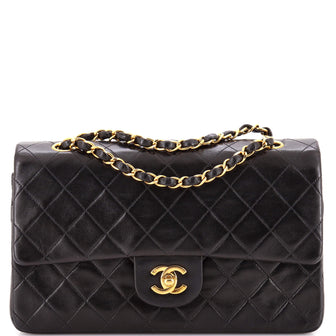 Chanel Vintage Classic Double Flap Bag Quilted Lambskin Medium