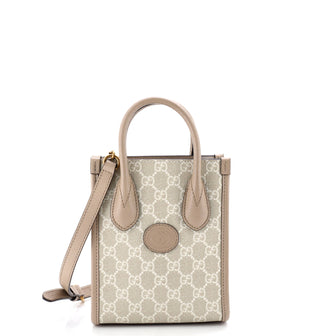 Gucci Interlocking G Patch Tote GG Coated Canvas Mini
