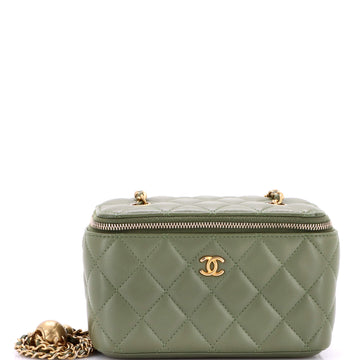 Chanel Pearl Crush Vanity Case with Chain Quilted Lambskin Small