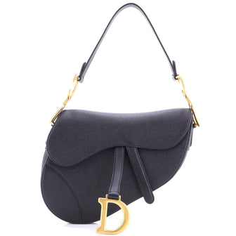 Christian Dior Saddle Handbag Leather Medium